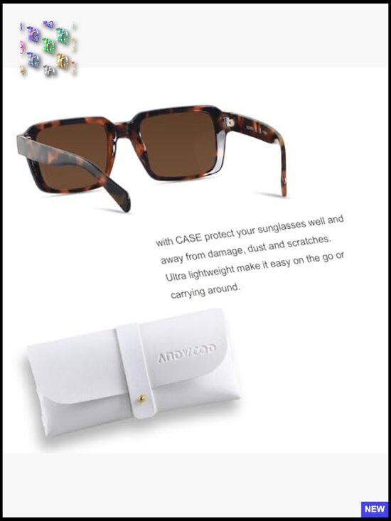 Retro Square Polarized Sunglasses for Women Men Vintage Rectangle Shades 70s
